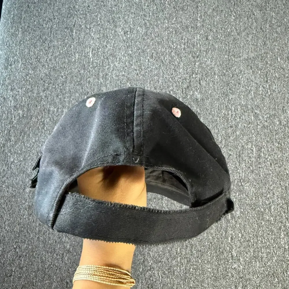 Vintage Y2k Black Paisley Embroidered White Zipper Mini Brim Hat Women's OS - Picture 3 of 6